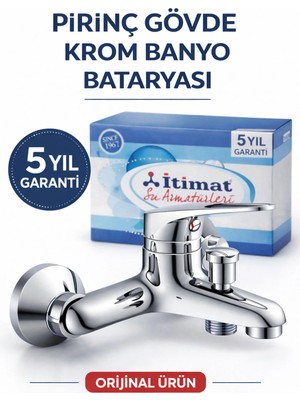 DESIPHON Itimat Banyo Bataryası Duş Çıkışlı Pirinç Gövde Krom Kaplama Duvar Tipi 5 Yıl Garantili