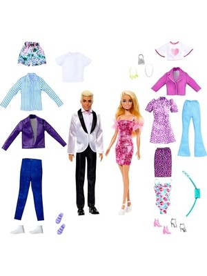 Barbie Giysiler, Aksesuarlar, Elbiseler, Tişörtler, Pantolonlar, Mayolar ve Daha Fazlasıyla Barbie ve Ken Kıyafet Seti, HKB10