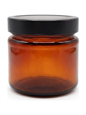 Vmga Premium Amber Cam Kavanoz - Siyah Metal Kapaklı, Hava Geçirmez - Mum Yapımı, Krem ve Kozmetik Için Lüks Saklama Kabı