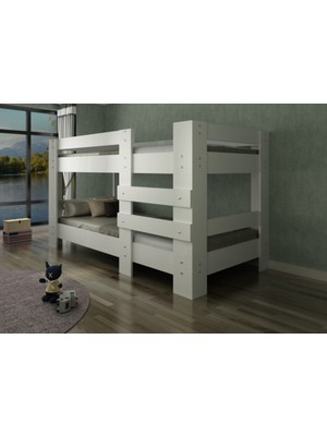 Ninnimo Montessori Star Tek Kişilik Ranza Beyaz MDF Malzemeden Modern Tasarım ile