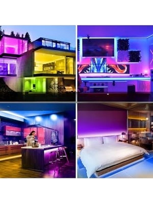 Ema Dükkan 5 Metre Rgb Şerit LED Kumandalı 44 Tuşlu 20 Renk Rgb Şerit Işık Aydınlatma