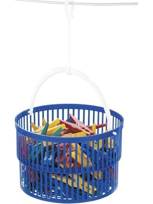 30 Mandallı Çamaşır Mandalı Sepet Mavi
