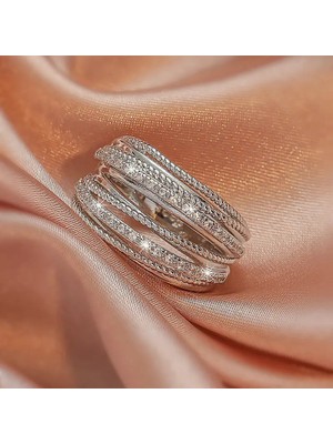 Romantik Rhinestone Bakır Yüzük