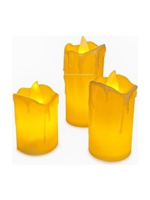 Busstier 3’lü Farklı Boylarda LED Mum Işık Dekoratif Elektronik Mum Seti Kokusu Olmayan Enerji Tasarruflu Gece Lambası Ev Dekorasyonu Için          [enerji Sınıfı A+++]