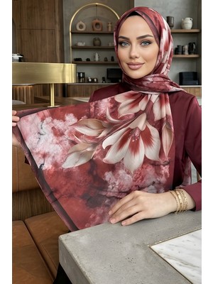 İmaj Butik Bordo Desenli Soft Şal