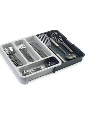 Joseph Joseph 85042 Drawerstore Genişleyen Çatal Bıçak Düzenleyici, Koyu Gri