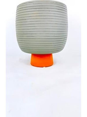 Bitki Tasarımı Antik Kendinden Ayaklı Toprak Saksı Saksılık Gri 19 cm