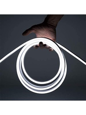 Gjob 12 Volt Neon LED Işık Trafosuz | Neon Şerit LED Trafosuz Esnek Silikonlu Aydınlatma Beyaz Renk