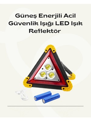 Solar Şarjlı Üçgen LED Park ve Ikaz Lambası