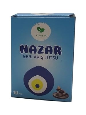 Layansaa Nazar Boncuğu - Evil Eye Bead - Meditasyon/perfumed Meditation Özel Aromalı Special Collection Geri Akış Normal Boy Backflow Hd Meditation Özel Aromalı Cones Konik Tütsü Paket 10 Adet