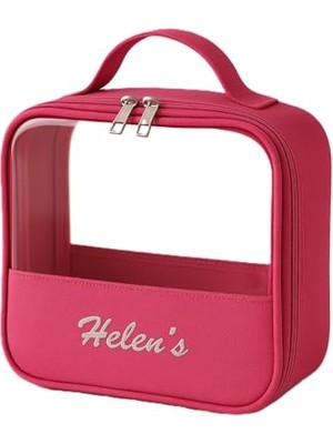 Pvc Şeffaf Seyahat Makyaj Kozmetik Çantası (Pembe)