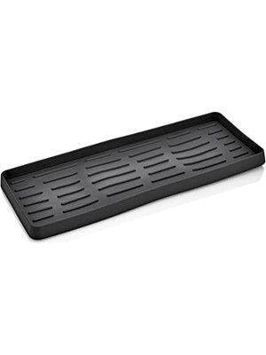 Silikon Sabunluk Organizer, Sabunluk Altlığı, Sıvı Sabun Standı Antrasit 26X10 cm