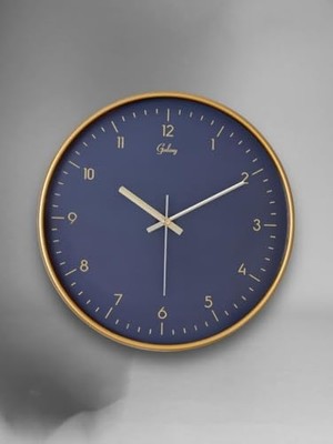 D-218-A Siyah Kadran 30 cm Sessiz Akar Duvar Saati Gold