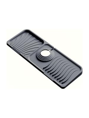 Musluk Matı Elastik Silikon Mutfak ve Banyo Için Lavobo Su Tutucu Musluk ve Batarya Matı, Gri