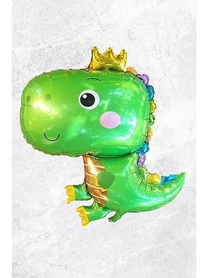 Tatlı Dinozor Folyo Balon Yeşil Renkli Doğum Günü Süsleri Dinazor Balon