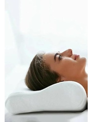 Ortopedik Visko Yastık Boyun Fıtığı Boyun Düzleşmesi Boyun Ağrısı Destekli Lüks Yastık, Figiza, Beyaz, Standart