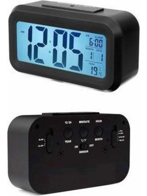 Dijital Masa Saati Takvim Çalar Saat Alarmlı Işıklı LED Ekran Pilli - IS002Y-7R8UP9