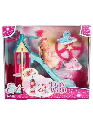 Simba, 105733700, Evi Love Peri Dünyası, Birçok Işleve Sahip Büyülü Oyun Seti, 2 Tek Boynuzlu At Figürü, 12CM