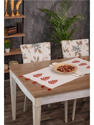 Shopyteks %100 Pamuk Keten Bohem Punch Nakışlı Masa Runner – 30X140 cm Zarif ve Doğal Sofra Dekorasyonu
