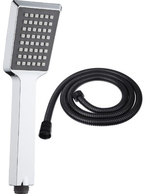 Ahlez Arya Duş Başlığı ve Siyah Duş Hortumu ile Ergonomik Kullanım ve Su Tasarrufu Sağlayan Set