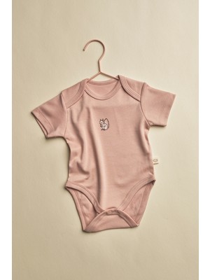 Oh la la Koala For Little Ones Somon Sincap Nakışlı Kısa Kollu Çıtçıtlı  Bebek Body