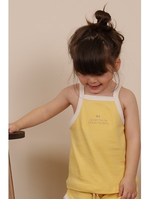 Oh la la Koala For Little Ones Pastel Sarı Askılı Nakışlı Kız Çocuk Üst