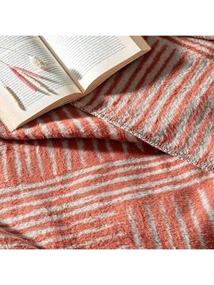Berry Store Gable DESENLI%100 Pamuk Pamuk Battaniye, Kiremit, Tek Kişilik