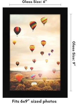 Berry Store 6x9 Siyah Resim Çerçevesi - Duvar Veya Masa Üstü Ekran Için Kırılmaya Dayanıklı Cam, Asma Donanımı ve Şövale ile Tasarlanmış Ahşap Fotoğraf Çerçevesi