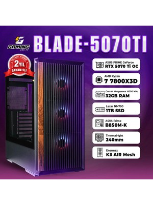 GamingGenTR BLADE-5070TI /Asus Prime RTX 5070 TI / AMD Ryzen 7 7800X3D / 32 GB Ram / 1 TB SSD / OEM Paket