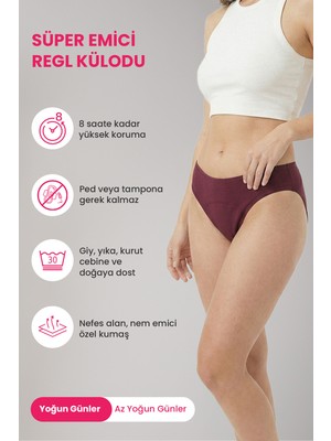 Peddon Perry Regl Külodu Yüksek Emicilik Sızdırmaz Yıkanabilir Regl Dönemi Kadın Iç Çamaşırı