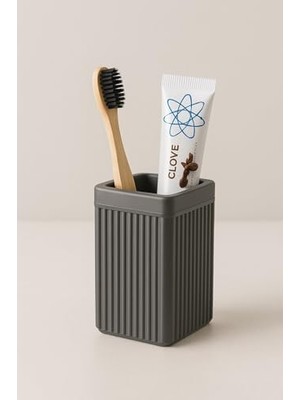 Berry Store Serisi Açık Gri Banyo Seti, 3 Parça Diş Fırçalık, Sıvı Sabunluk, Katı Sabunluk Aksesuar Takımı Gri