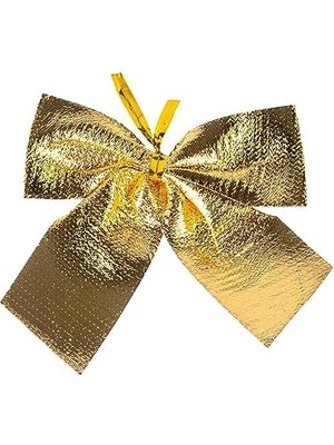 Berry Store Yılbaşı Süsü Askılı Fiyonk 6'lı Paket Dore 9x8 Cm.