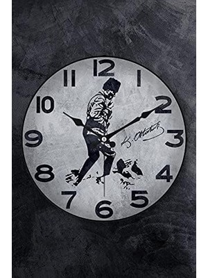 Nisar Store 36 cm Gerçek Cam Akar Saniye Sessiz Mekanizma Dekoratif Atatürk Duvar Saati