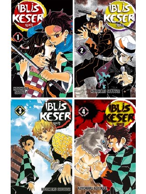 Iblis Keser (Demon Slayer) 1-2-3-4. Ciltler Manga Seti - Koyoharu Gotouge