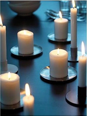 Berry Store Hemsjö 4lü Blok Mum Seti Ucuz Beyaz Natürel 8 cm Skimmer Için Pö