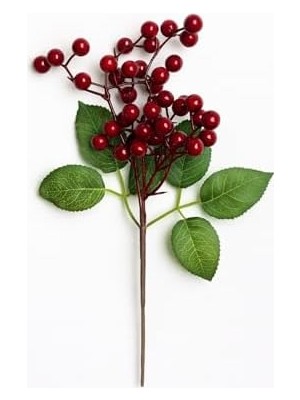 Berry Store Yapay Çiçek Kırmızı Kokina Demeti Kokina Çiçeği Yılbaşı Süsü Yılbaşı Ağacı Süsü Lüx Hediyesi