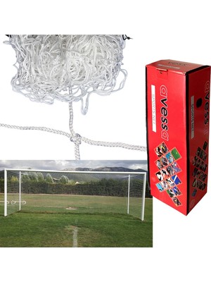 Avessa 750 cm Nizami Futbol Kale Ağı 4 mm İp Kalınlığı Beyaz Renkli KR103 Kalite