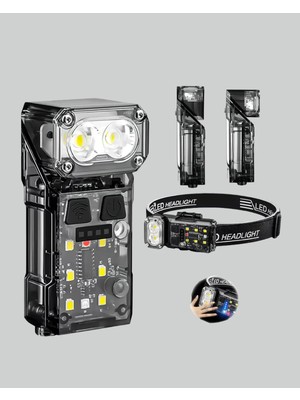 Pratico Market 3’ü 1 Arada LED Far Şarj Edilebilir Sensörlü Manyetik 10 Saat Kullanım