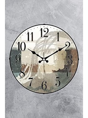 Berry Store 36 cm Dekoratif Gerçek Cam Sessiz Mekanizma Duvar Saati