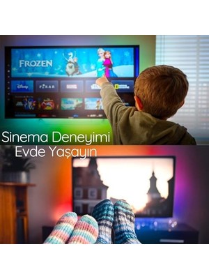 Nisar Store Tv Arkası Animasyonlu Rgb Şerit LED Seti Kumandalı 3 Metre - - 5V USB Girişli