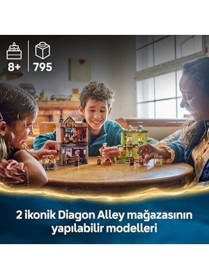 Nisar Store Potter Kaliteli Quidditch Malzemeleri ve Dondurma Salonu 76452-8 Yaş ve Üzeri Çocuklar Için Diagon Yolu Dükkanlarını Içeren Yaratıcı Oyuncak Yapım Seti, Doğum Günü Hediyesi (795 Parça)