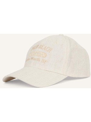 DeFacto Kadın Nakışlı Keten Cap ŞAPKA B7809AX26SM