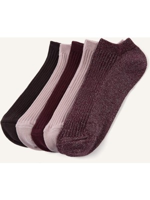 DeFacto Kadın Rahat Lastikli 5li Pamuklu Patik ÇORAP H0960AXNS