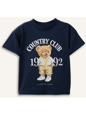 DeFacto Regular Fıt Ayı Baskılı Kısa Kollu Tişört Erkek BEBEK H2805A526SM