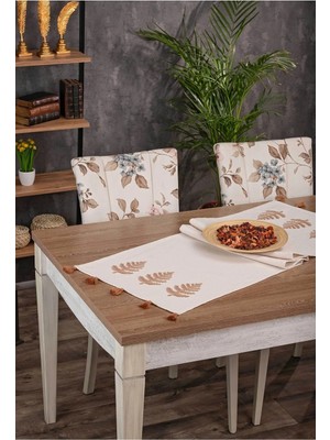 Shopyteks %100 Pamuk Keten Bohem Punch Nakışlı Masa Runner – 30X140 cm Zarif ve Doğal Sofra Dekorasyonu