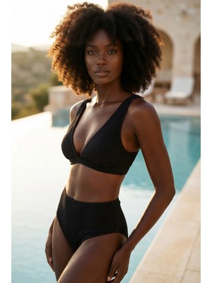 Katia & Bony Kadın Lemon Party Joella Yüksek Bel Bikini Takımı Siyah