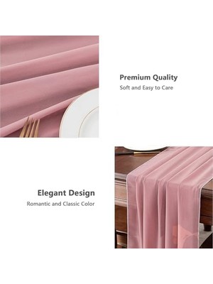 Berry Store Şifon Masa Örtüsü, 68.5X305CM Şeffaf Kumaş Romantik Rustik Masa Şeridi, Düğün Masa Örtüsü, Romantik Düğün Dekorasyonu ve Bebek Partileri Için