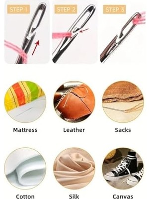 Berry Store 12 Adet Kolay Iplik Geçirilen Iğne Seti Pratik Dikiş ve Nakış Için Kullanışlı Iğne Kiti