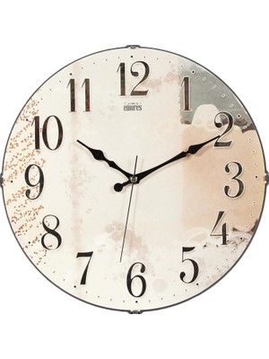 Berry Store 36 cm Dekoratif Gerçek Cam Sessiz Mekanizma Duvar Saati