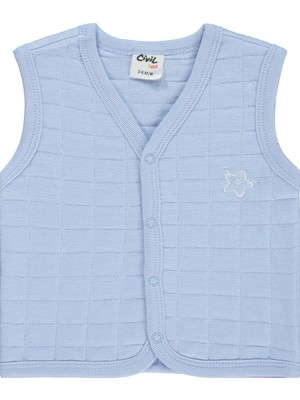 Civil Baby Yıldız Nakışlı 3-18 Ay Yelek - Mavi
